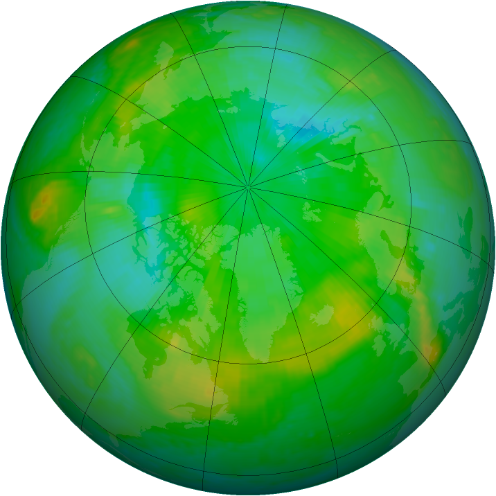 Arctic ozone map for 03 August 1998